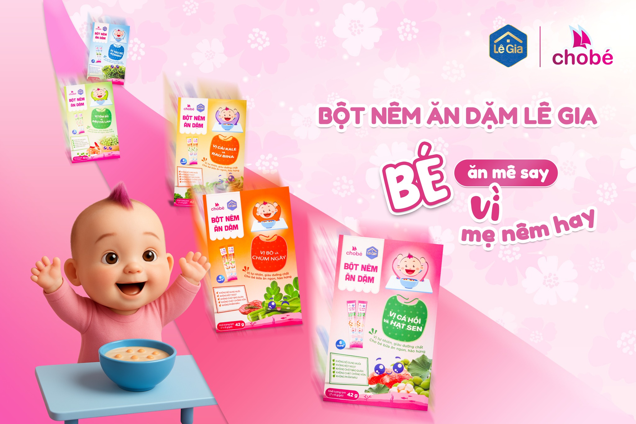 Cháo bò co thể kết hợp cùng các gia vị tự nhiên cho bé đến từ thương hiệu uy tín Lê Gia