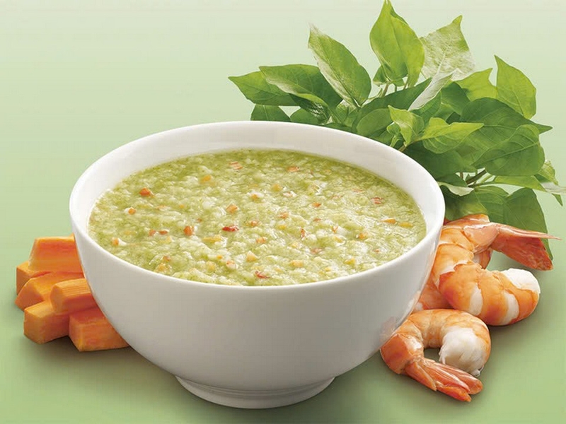 Cháo tôm đâu xanh rất thanh mát cho bé giải nhiệt mùa hè