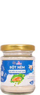 Bột nêm vị Cá hồi và Hạt sen cho bé ăn dặm hũ 60g