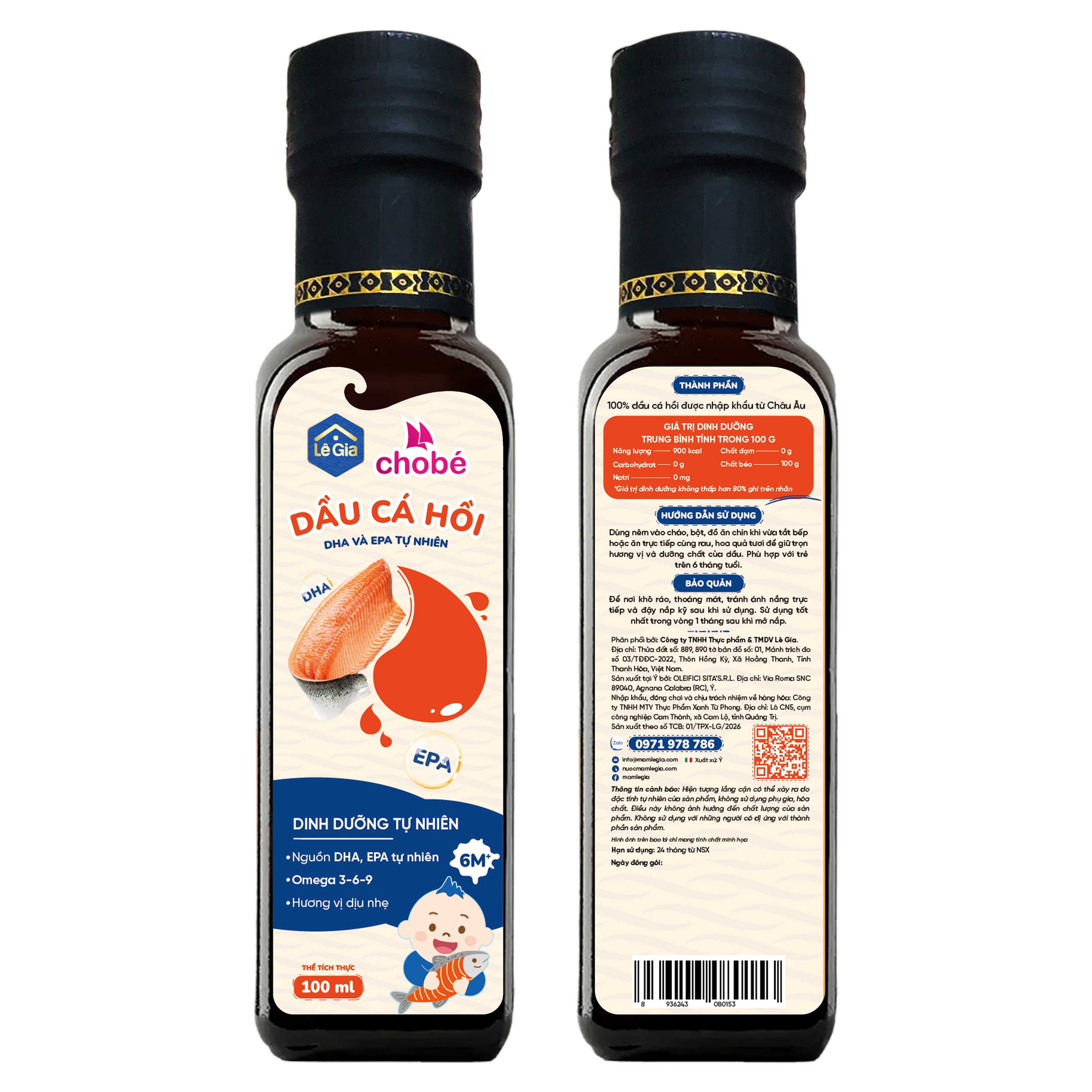 DẦU CÁ HỒI CHO BÉ LÊ GIA 100ML